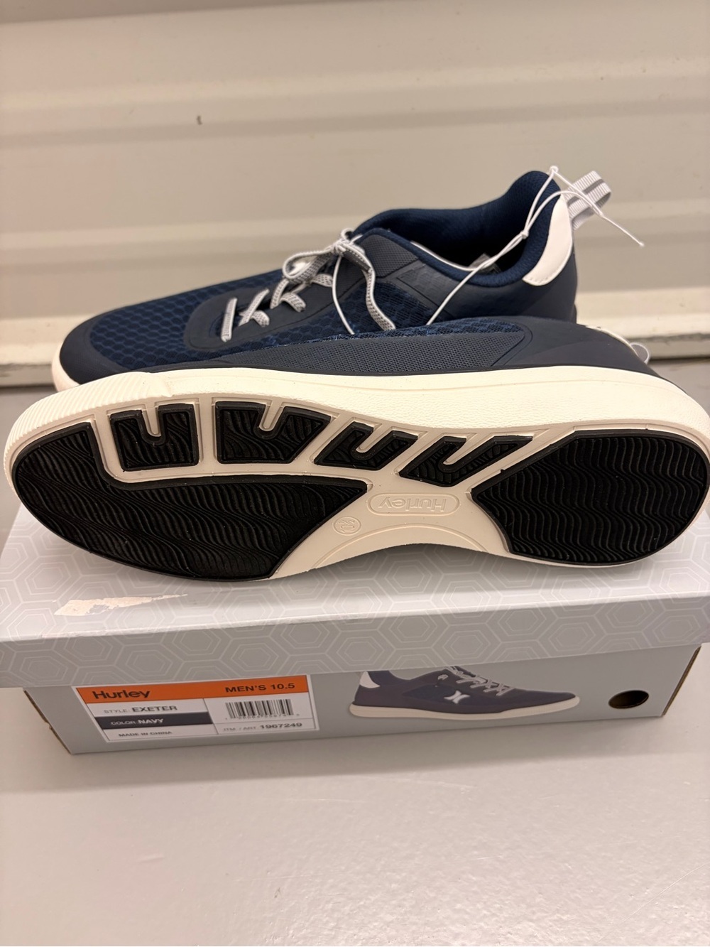 Hurley Exeter Navy Blue Mesh Lace Up Memory Foam Sneakers Men's Size 10.5 NEW - Picture 3 of 5